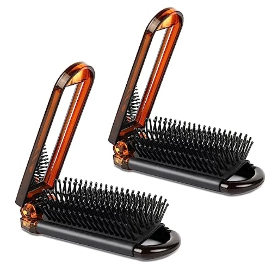 Compact Folding Hair Brush with Mirror, 2-Pack Portable Travel Comb and Mini Hair Brush Set for Women, Gym, Trips, Purse, and S
Compact Folding Hair Brush with Mirror, 2-Pack Portable Travel Comb and Mini Hair Brush Set for Women, Gym, Trips, Purse, and S