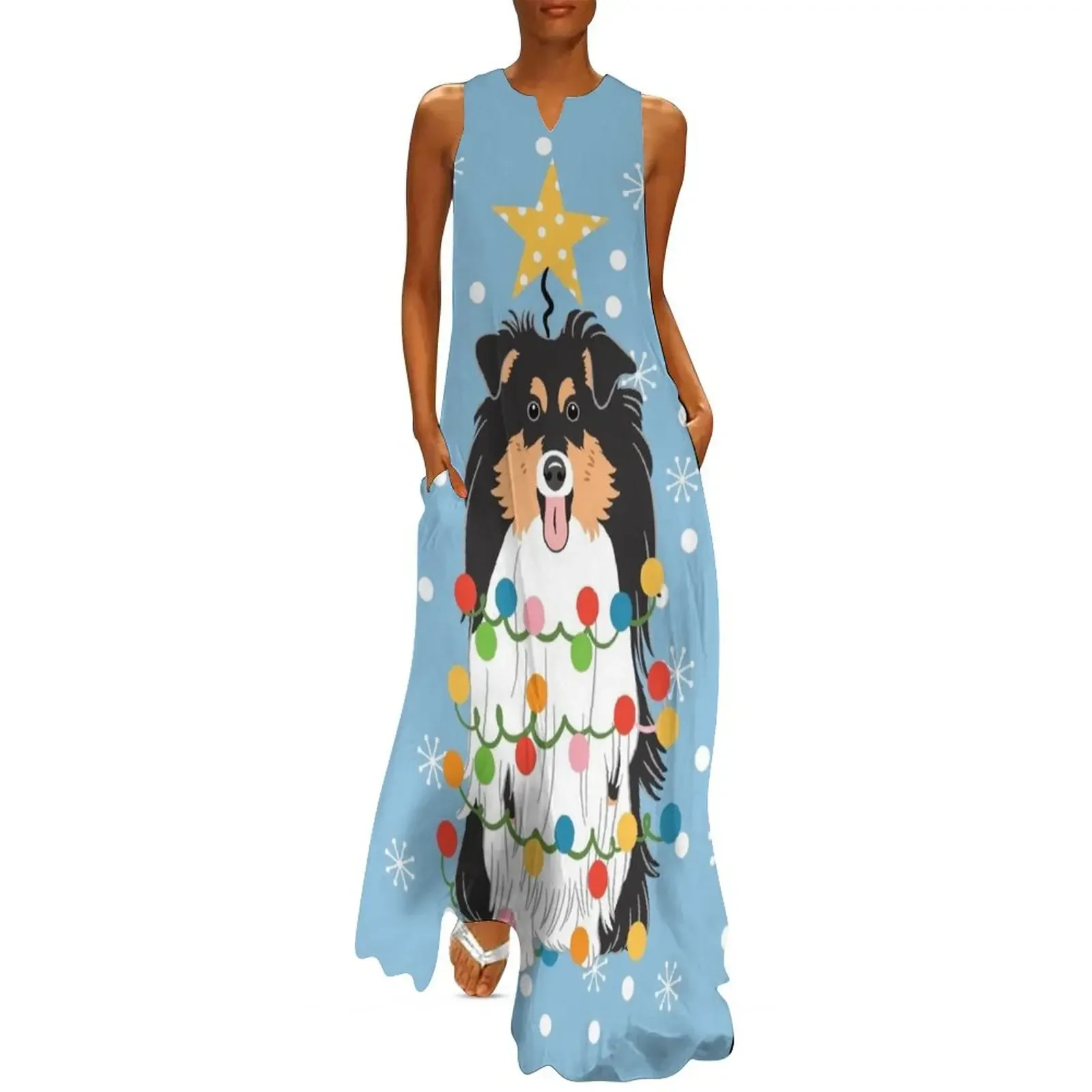 Tri Color Sheltie Shetland Sheepdog Christmas Tree Long Dress fairy dress festival outfit women women evening dress
Tri Color Sheltie Shetland Sheepdog Christmas Tree Long Dress fairy dress festival outfit women women evening dress