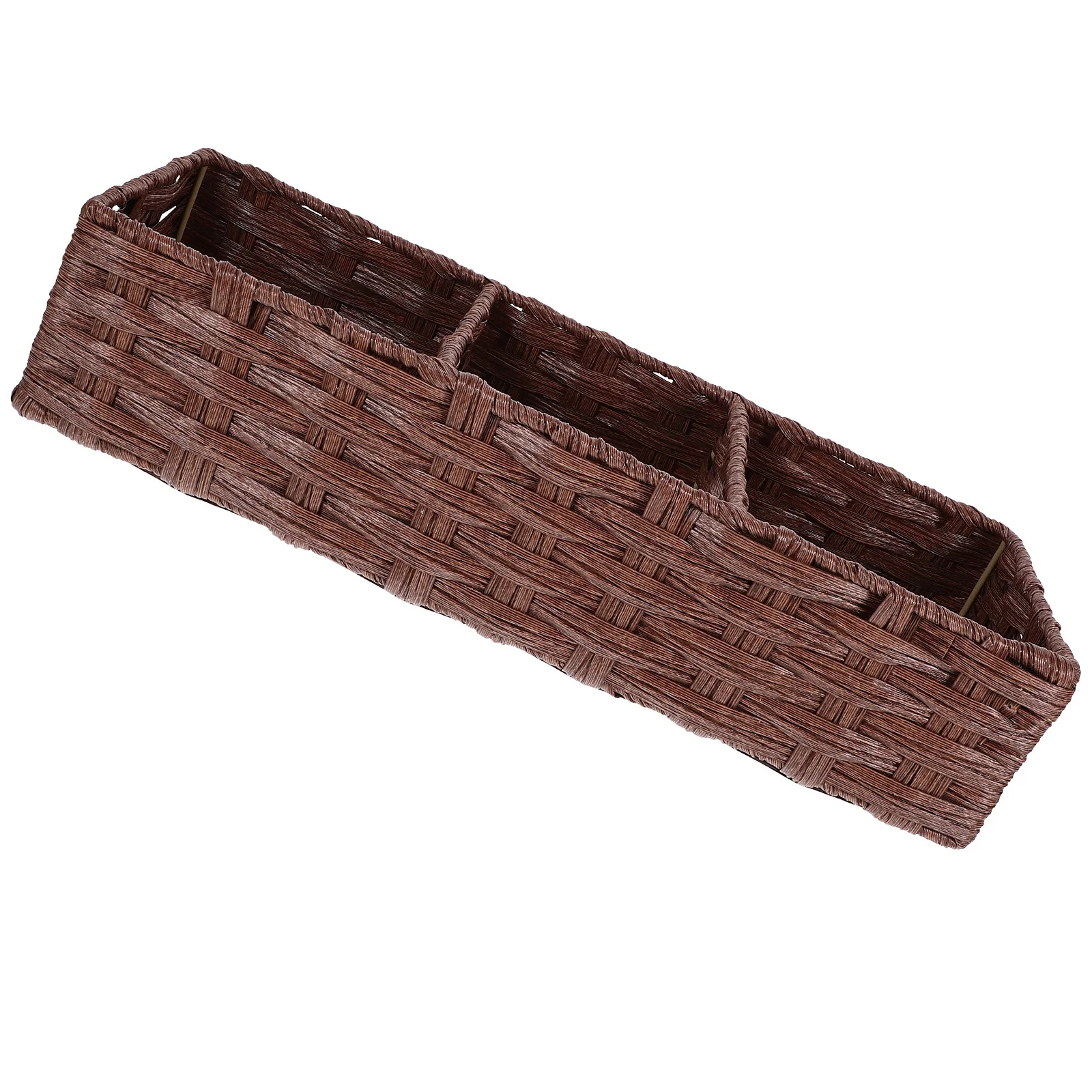 Storage Basket For Table Imitation Rattan 3-Compartment Organizer Woven Sundries Basket Desktop Container Home Supplies 
Storage Basket For Table Imitation Rattan 3-Compartment Organizer Woven Sundries Basket Desktop Container Home Supplies