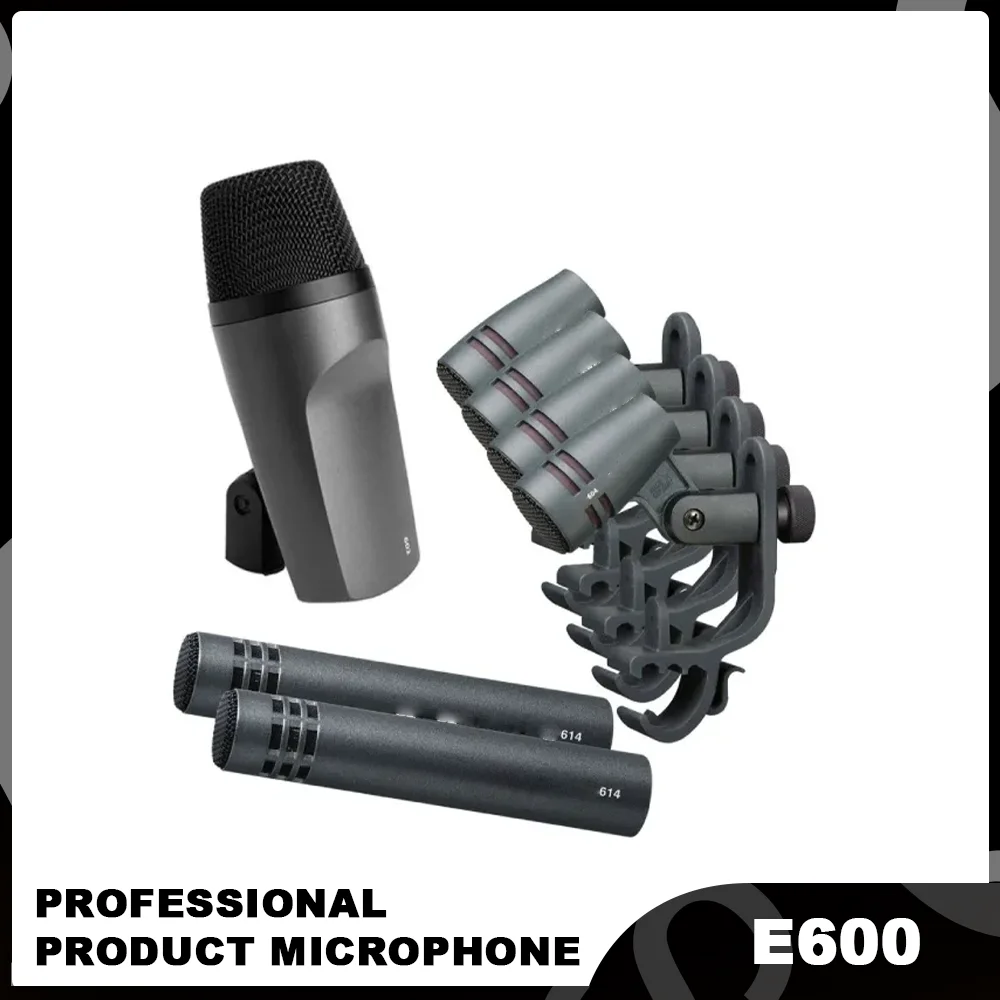 E600 Wired drum cardioid instrument condenser microphone Kit e604 e602 e614 optional carton or suitcase for stage
E600 Wired drum cardioid instrument condenser microphone Kit e604 e602 e614 optional carton or suitcase for stage