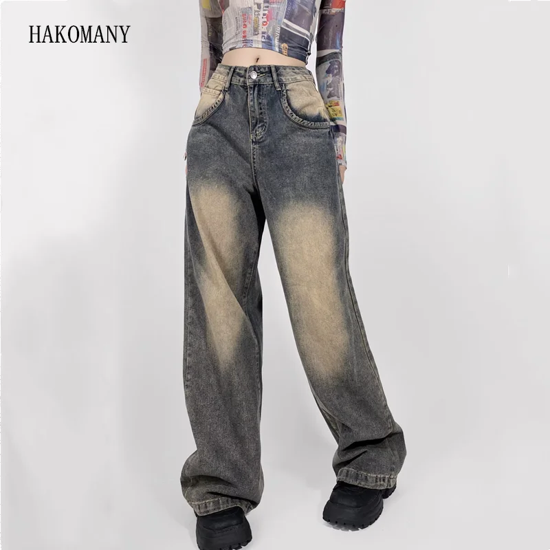 2023 Women Acid Washes Loose Denim Pants Full Length Tight Trousers Vintage Washing Color Middle Waist Straight Wide Leg Jeans
2023 Women Acid Washes Loose Denim Pants Full Length Tight Trousers Vintage Washing Color Middle Waist Straight Wide Leg Jeans