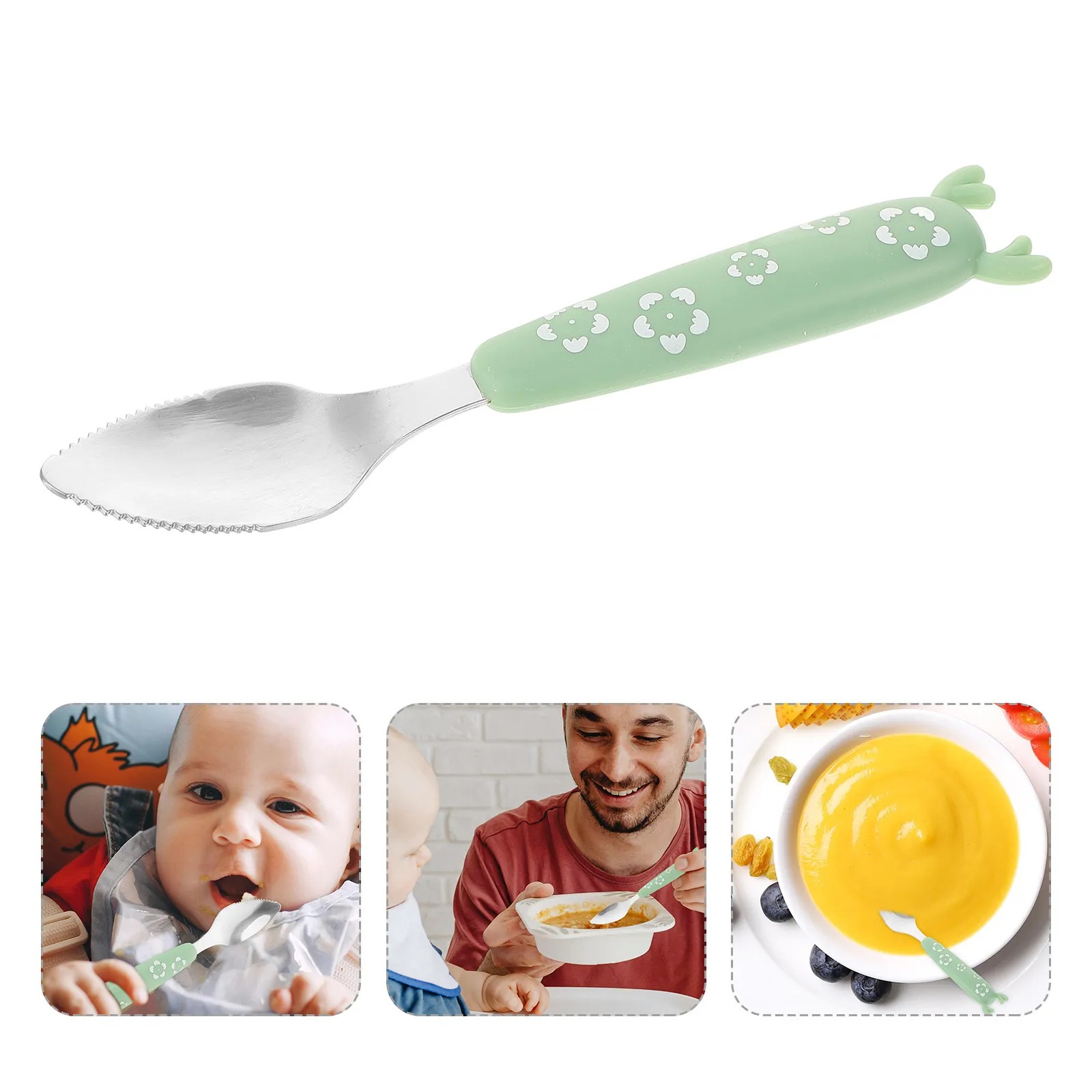 1Pcs Stainless Steel Scraping Spoon Baby Fruit Mud Serrated Safe Food Grade PP Material Cute
1Pcs Stainless Steel Scraping Spoon Baby Fruit Mud Serrated Safe Food Grade PP Material Cute