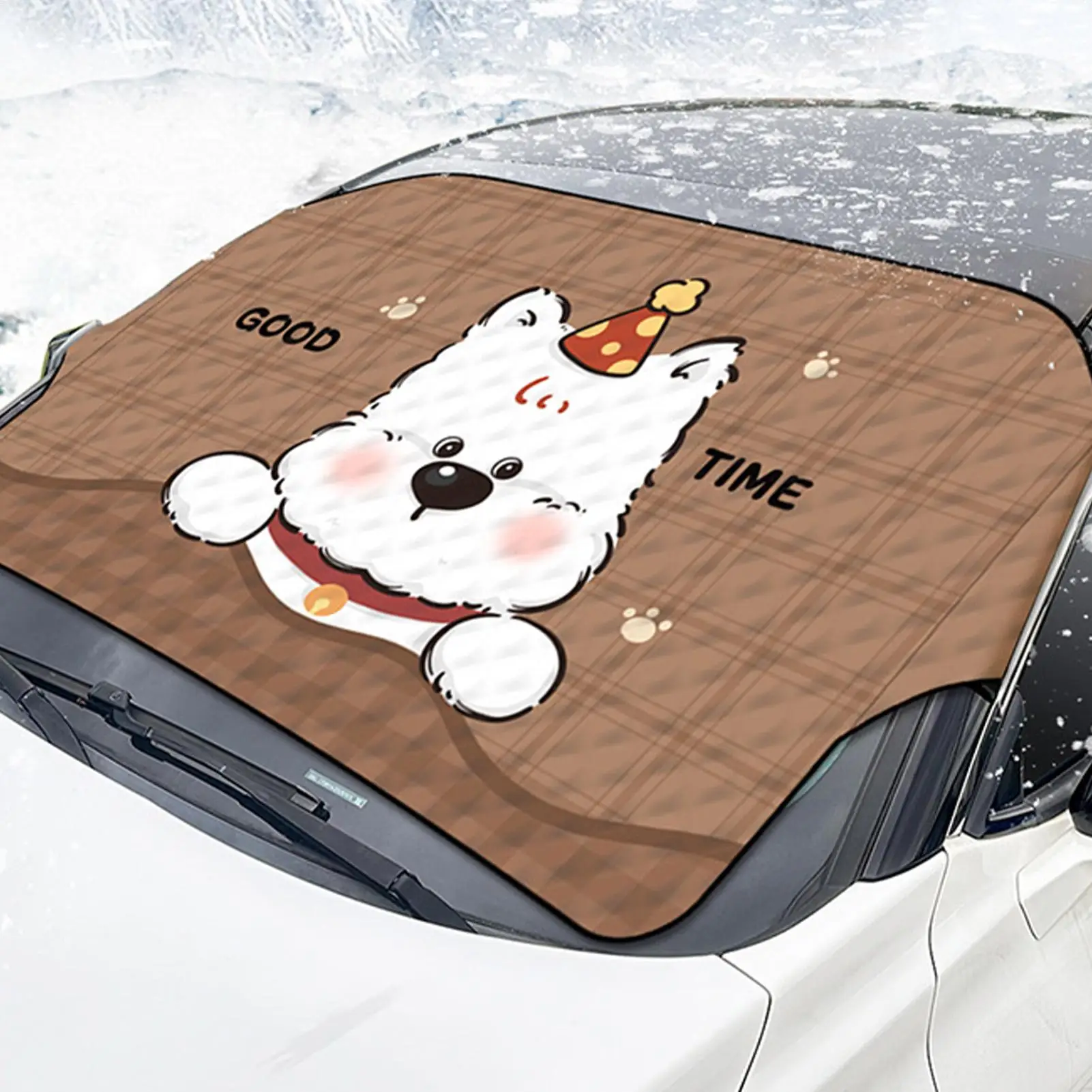 Windshield Snow Cover 77x36inch Waterproof Cute Cartoon Auto Sunshade Snow And Ice Windshield Cover For SUV Car Automotive
Windshield Snow Cover 77x36inch Waterproof Cute Cartoon Auto Sunshade Snow And Ice Windshield Cover For SUV Car Automotive
