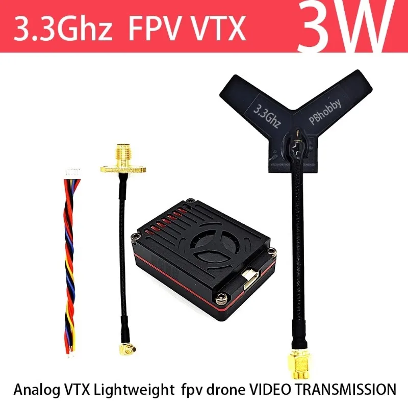 3.3GHz FPV VTX/VRX 3W Analog Video Transmission 3 Inch Design High-Stability Signal Compatible with Systems for FPV Drones
3.3GHz FPV VTX/VRX 3W Analog Video Transmission 3 Inch Design High-Stability Signal Compatible with Systems for FPV Drones