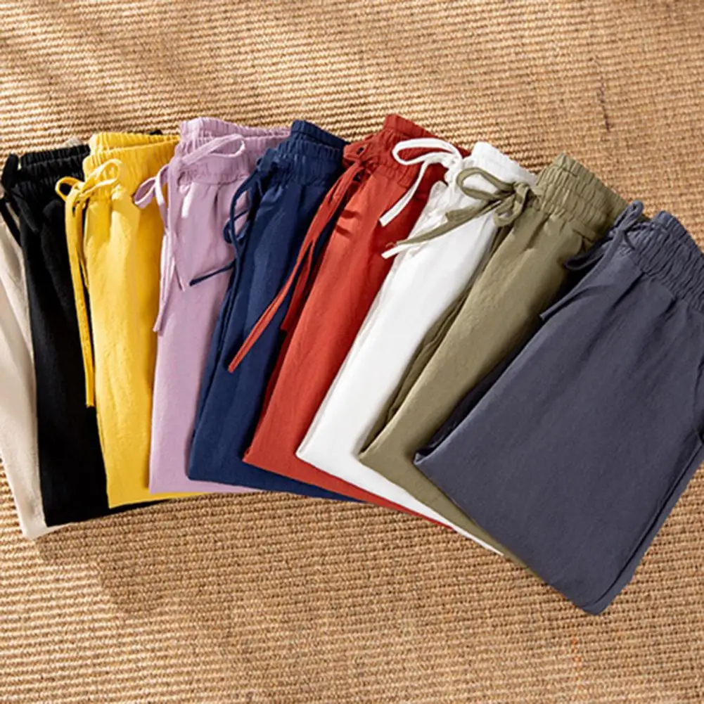 Thin Long Pants Stylish Women's Solid Color Harem Trousers with Pockets Mid-rise Elastic Waist Drawstring Casual for Streetwear
Thin Long Pants Stylish Women's Solid Color Harem Trousers with Pockets Mid-rise Elastic Waist Drawstring Casual for Streetwear