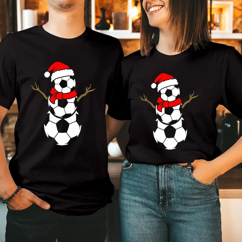 FOOTBALL SNOWMAN Christmas Cotton T-Shirt Rudolph Reindeer Santa Hat Festival Gift Soccer Ball Costume Xmas Family Holiday Shirt
FOOTBALL SNOWMAN Christmas Cotton T-Shirt Rudolph Reindeer Santa Hat Festival Gift Soccer Ball Costume Xmas Family Holiday Shirt