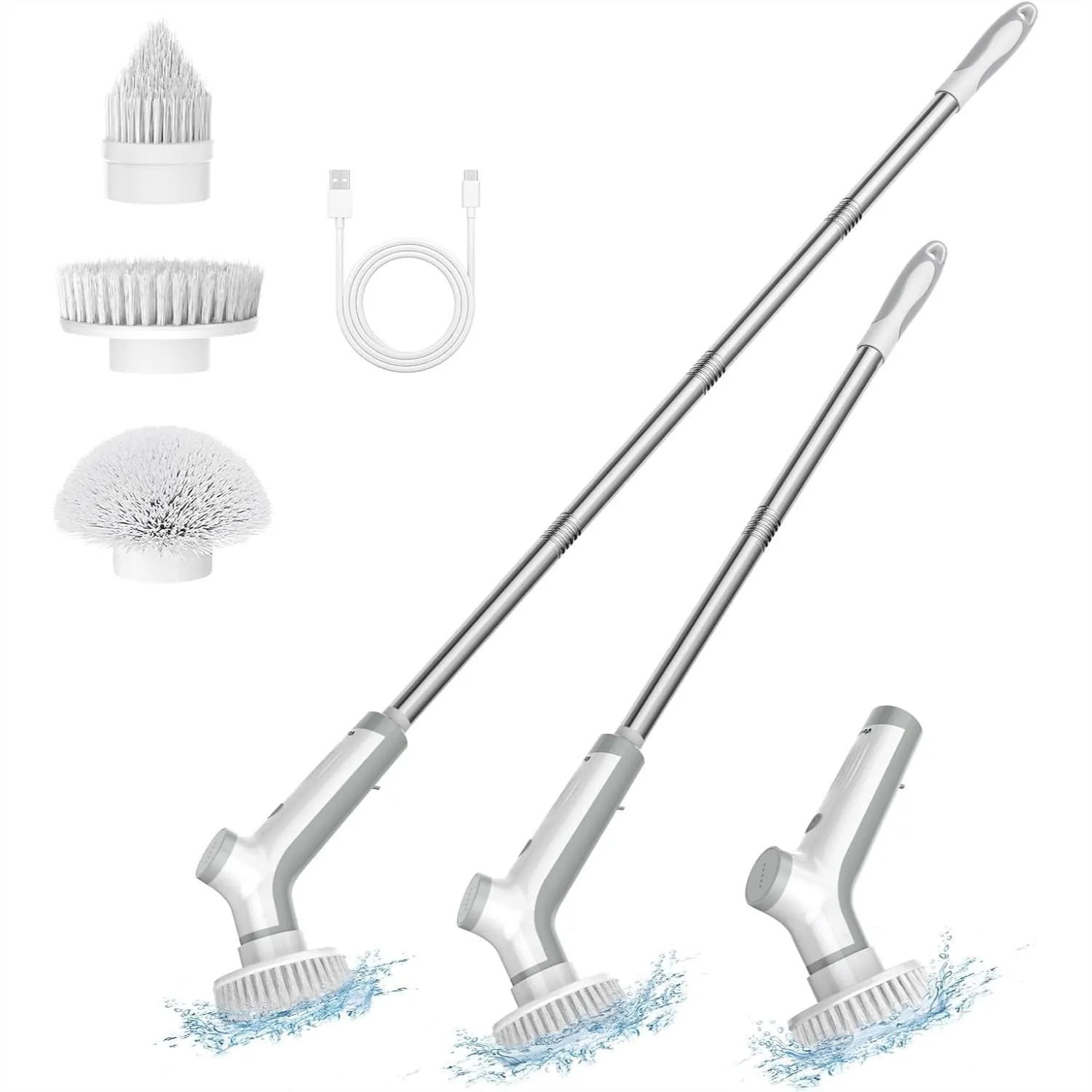 Electric Spin Scrubber, Cordless Shower Scrubber with Extendable Handle, 3 Adjustable Brush Heads for Bathroom Kitchen Tub
Electric Spin Scrubber, Cordless Shower Scrubber with Extendable Handle, 3 Adjustable Brush Heads for Bathroom Kitchen Tub