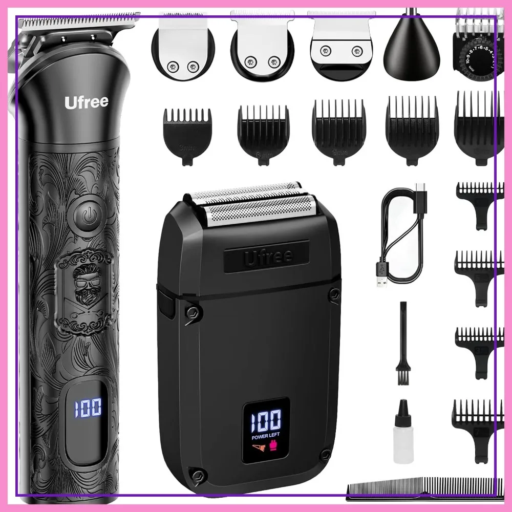 Beard Trimmer for Men, Electric Razor Foil Shaver, Cordless Hair Clippers, Grooming Kit with 4 Heads, LED Display, Rechargeable
Beard Trimmer for Men, Electric Razor Foil Shaver, Cordless Hair Clippers, Grooming Kit with 4 Heads, LED Display, Rechargeable
