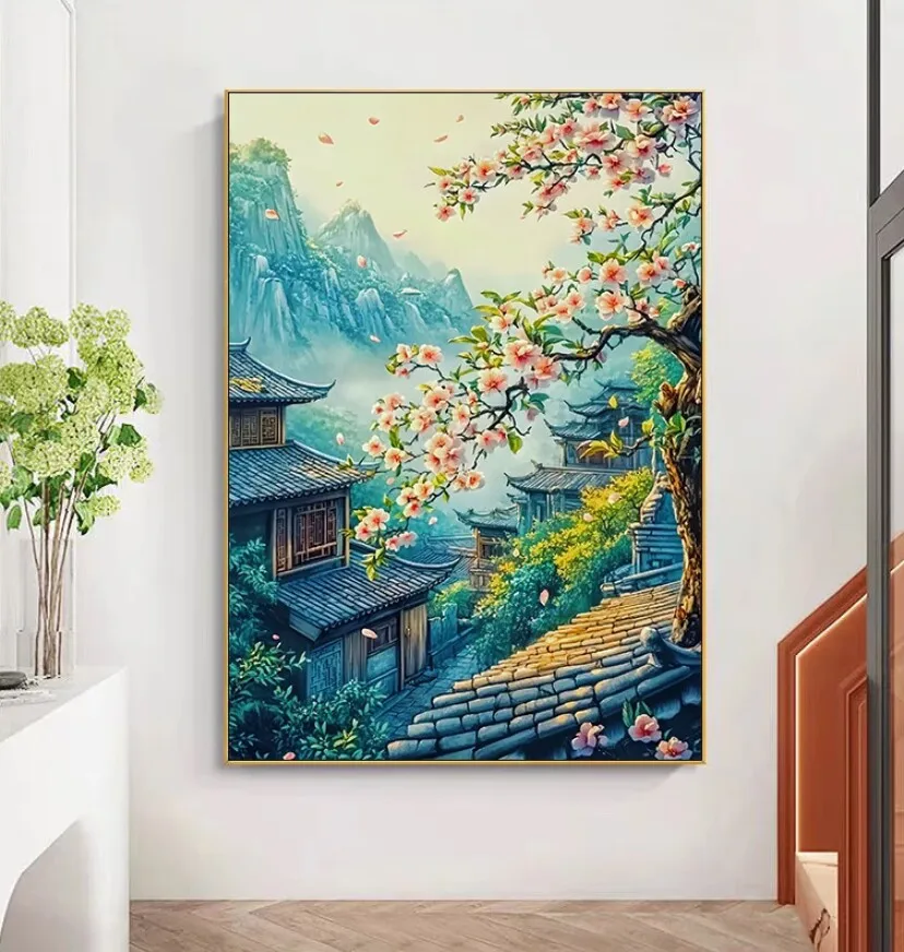 village 9ct 60x80cm Printed Kits Cross Stitch Embroidery DIY Chinese Style Needlework Set Home Decor Crafts
village 9ct 60x80cm Printed Kits Cross Stitch Embroidery DIY Chinese Style Needlework Set Home Decor Crafts