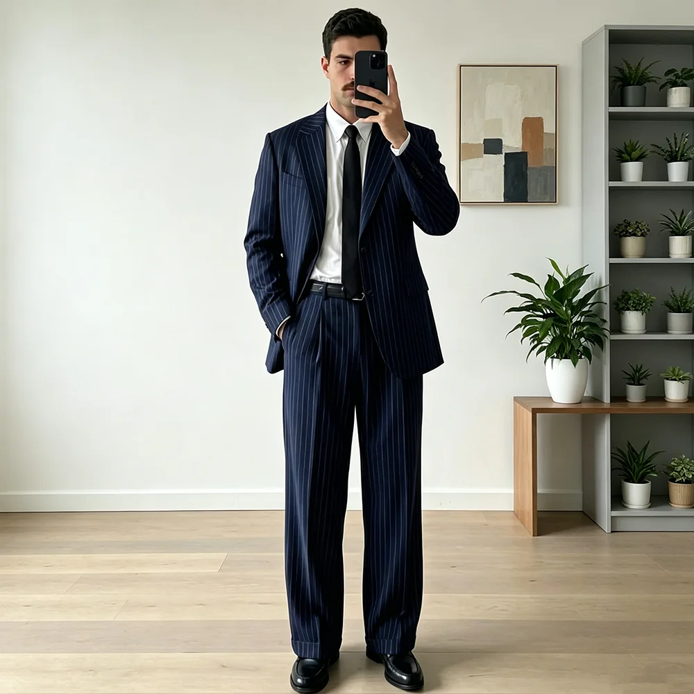 Elegant Men's Stripe 2 Pieces Blazer Pants 2026 New Fashion Trousers Formal Business Wedding Groom Tuxedos Costume Homme
Elegant Men's Stripe 2 Pieces Blazer Pants 2026 New Fashion Trousers Formal Business Wedding Groom Tuxedos Costume Homme