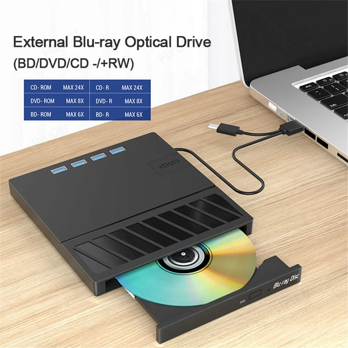 A56XQ USB 3.0 Type-C Multiplication External Blu-Ray Optical Drive CD/DVD/BD -/+RW Player Burner Writer Reader for Laptop PC
A56XQ USB 3.0 Type-C Multiplication External Blu-Ray Optical Drive CD/DVD/BD -/+RW Player Burner Writer Reader for Laptop PC