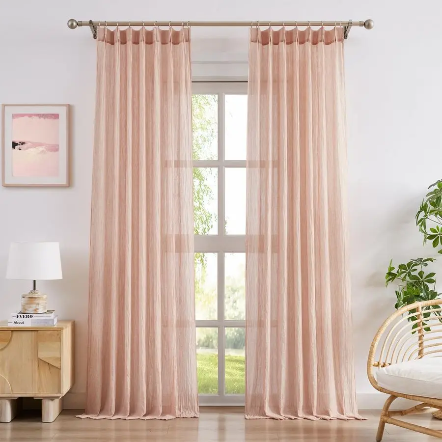 Pink Sheer Curtains 96 Inches Long, Pinch Pleated and Back Tab Sheer Curtains for Patio Silding Door, Light Filtering Window Pan
Pink Sheer Curtains 96 Inches Long, Pinch Pleated and Back Tab Sheer Curtains for Patio Silding Door, Light Filtering Window Pan
