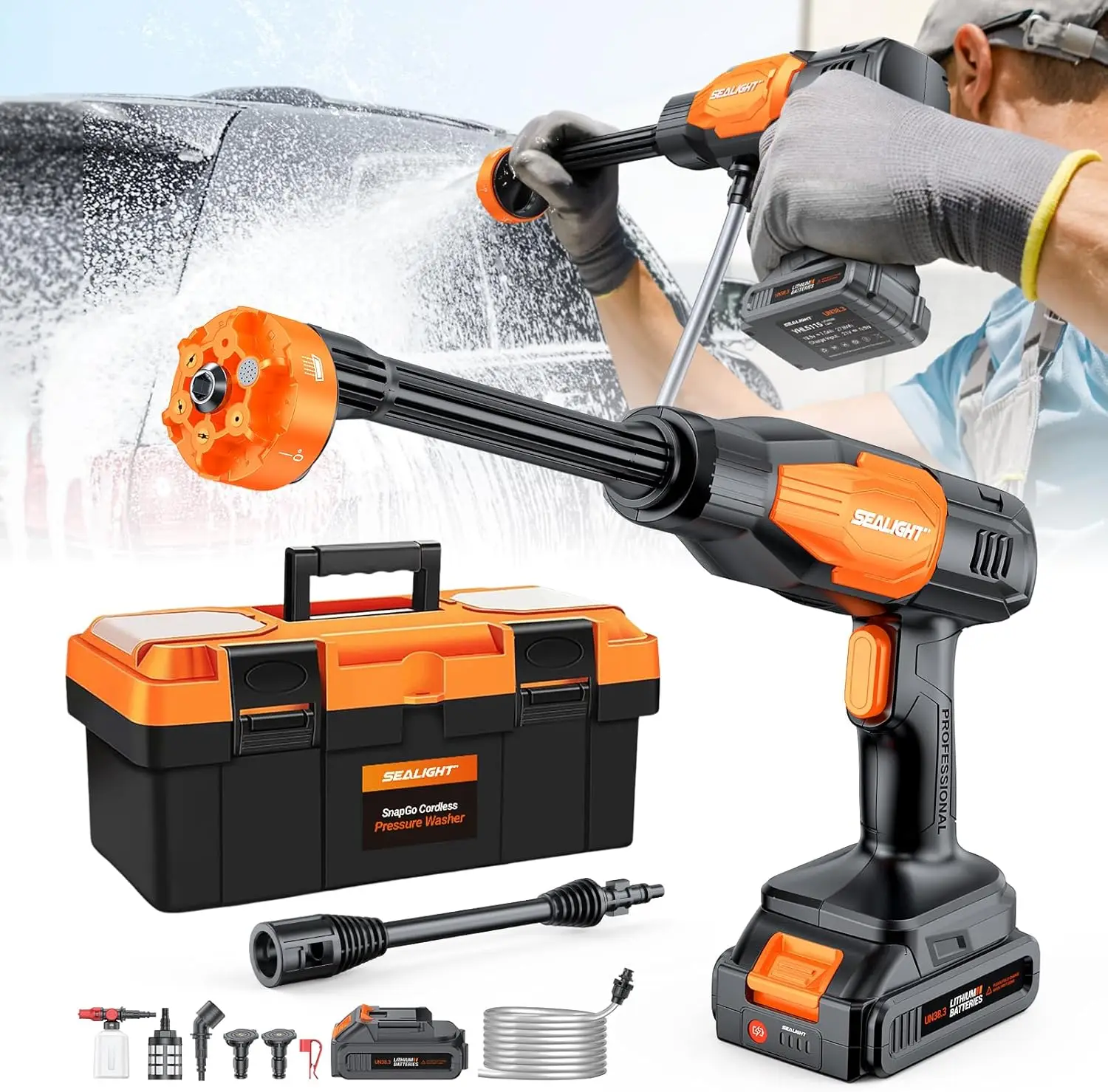 Беспроводная мойка высокого давления 970 фунтов на квадратный дюйм с аккумулятором емкостью 3,0 Ач, насадкой 6-в-1, горшком для пены, чехлом для переноски — портативная мойка для дома и автомобиля
Беспроводная мойка высокого давления 970 фунтов на квадратный дюйм с аккумулятором емкостью 3,0 Ач, насадкой 6-в-1, горшком для пены, чехлом для переноски — портативная мойка для дома и автомобиля