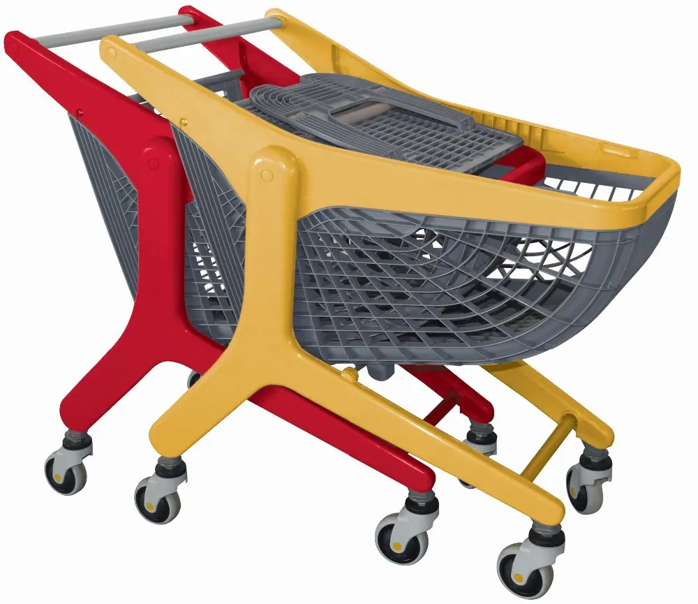 80L High Quality Supermarket Whole Plastic Shopping Trolley Cart with Metal Frame
80L High Quality Supermarket Whole Plastic Shopping Trolley Cart with Metal Frame