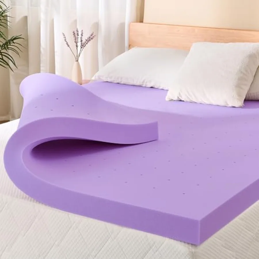 Lavender Scented Memory Foam Mattress Topper for Pressure Relieving, Ventilated for Coolg Sleep, CertiPUR-US Certified, Medium
Lavender Scented Memory Foam Mattress Topper for Pressure Relieving, Ventilated for Coolg Sleep, CertiPUR-US Certified, Medium