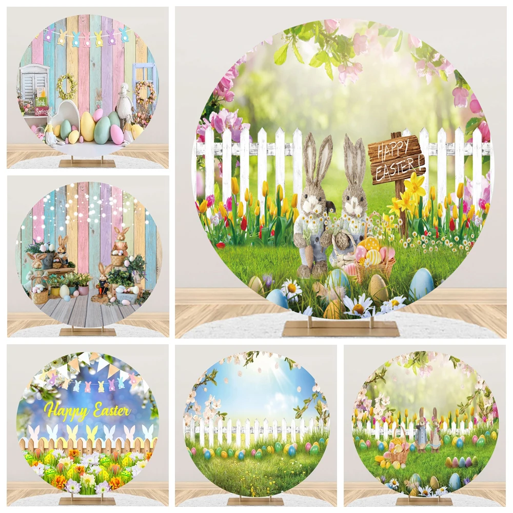 Spring Easter Round Backdrop Cover Bunny Rabbit Colorful Egg Garden Flower Kids Portrait Circle Background for Photography Props
Spring Easter Round Backdrop Cover Bunny Rabbit Colorful Egg Garden Flower Kids Portrait Circle Background for Photography Props