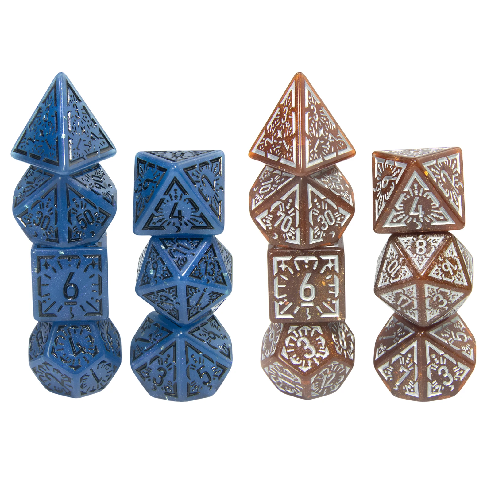 D&D Dice, 7 шт., набор многогранных кубиков, удивительный блеск с гравировным эффектом, игровые кости для развлекательных настольных игровых аксессуаров
D&D Dice, 7 шт., набор многогранных кубиков, удивительный блеск с гравировным эффектом, игровые кости для развлекательных настольных игровых аксессуаров