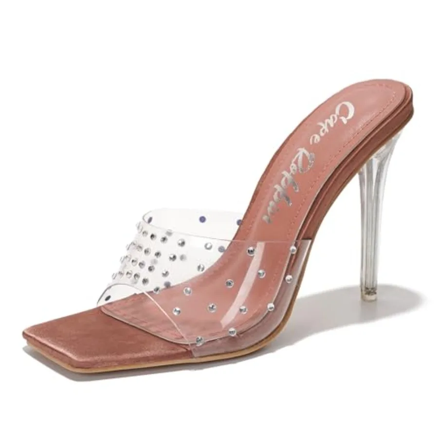 Women's Clear Stiletto Heels Open Toe Rhinestone Embellished Slip On Dress Sandals Brisa
Women's Clear Stiletto Heels Open Toe Rhinestone Embellished Slip On Dress Sandals Brisa