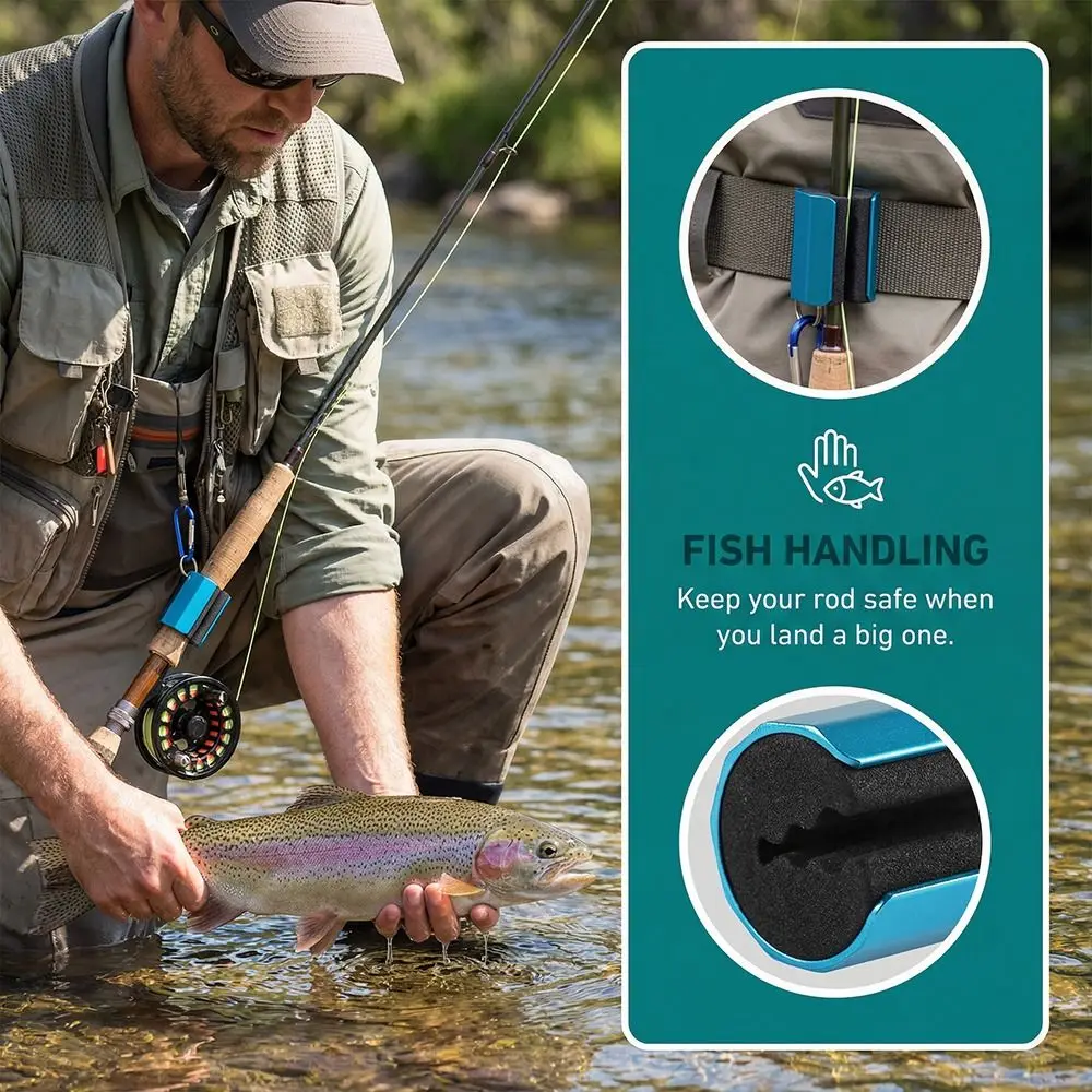 3PCS With Carabiner Fishing Rod Clip Aluminum Alloy Wearable Fishing Rod Holder 3 Colors Lightweight Fly Fishing Rod Holder
3PCS With Carabiner Fishing Rod Clip Aluminum Alloy Wearable Fishing Rod Holder 3 Colors Lightweight Fly Fishing Rod Holder
