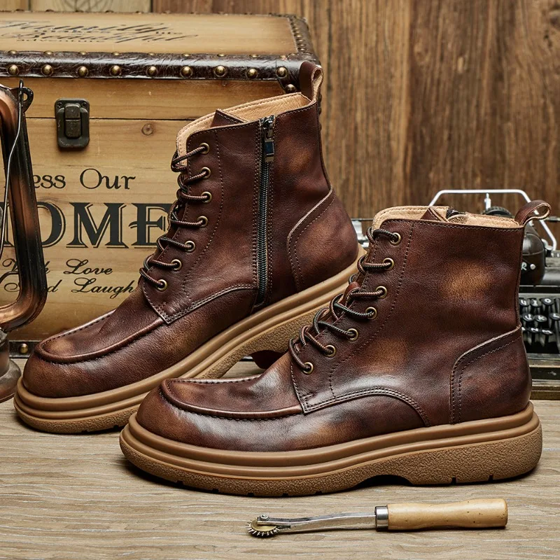 2026 Autumn New Fashion Mens Ankle Boots Luxury Genuine Leather Platform Outdoor Round Toe Platform Casual Business Shoes Man
2026 Autumn New Fashion Mens Ankle Boots Luxury Genuine Leather Platform Outdoor Round Toe Platform Casual Business Shoes Man
