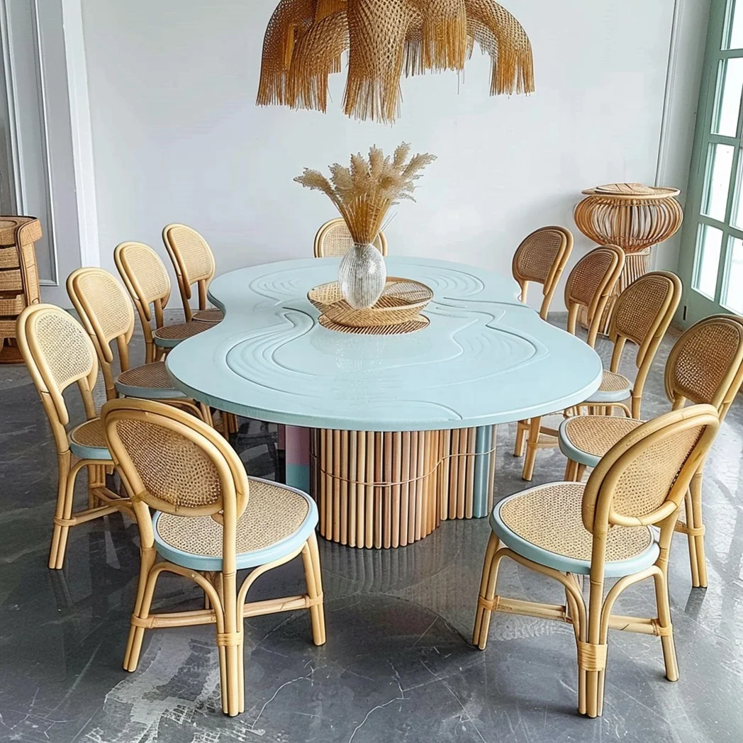 io-Pastel Blue Wavy Rattan Dining Table Long Outdoor Party Table for Kids Events and Birthday Celebrations^
io-Pastel Blue Wavy Rattan Dining Table Long Outdoor Party Table for Kids Events and Birthday Celebrations^