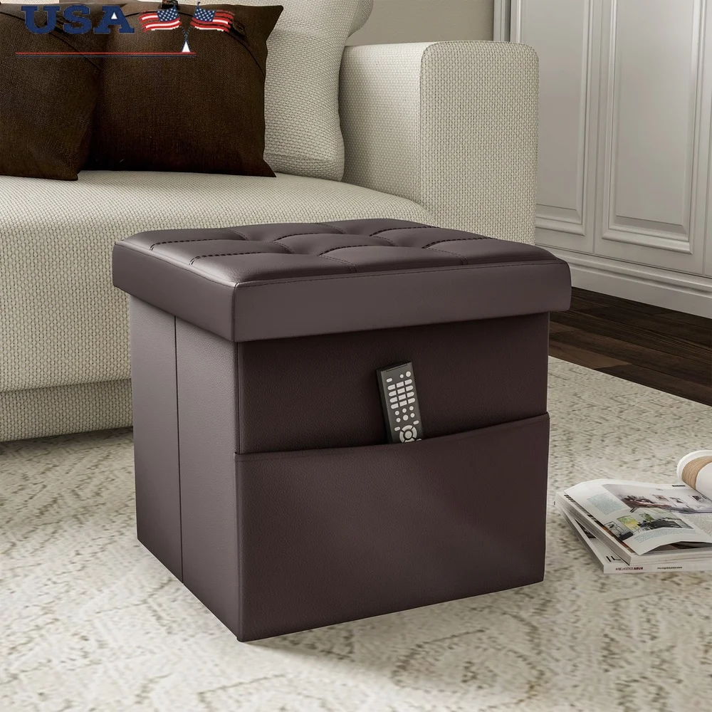 Foldable Leather Storage Ottoman with Pocket Stylish Cube Seat Comfortable Footrest Collapsible Design Home Organization
Foldable Leather Storage Ottoman with Pocket Stylish Cube Seat Comfortable Footrest Collapsible Design Home Organization