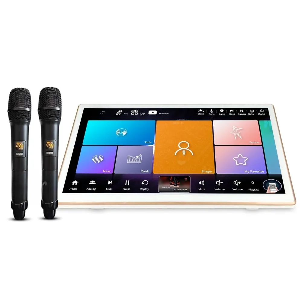 18.5" Touch Screen All in One Karaoke System with Mic, KTV Singing, Cloud Download, YouTube APP Online Play, 4T Storage, Custom
18.5" Touch Screen All in One Karaoke System with Mic, KTV Singing, Cloud Download, YouTube APP Online Play, 4T Storage, Custom
