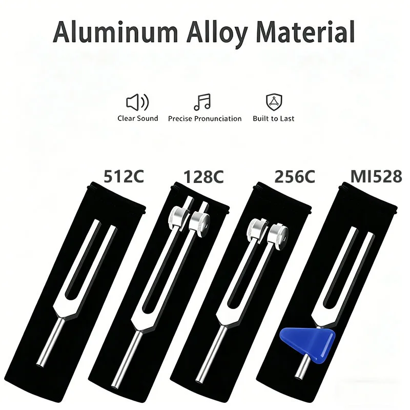 128/256/512/528hz Effective Stress Reliever Frequency Boeing Tuning Fork Set Protable Sleep Aid Frequency Sound Wave Emit Tool
