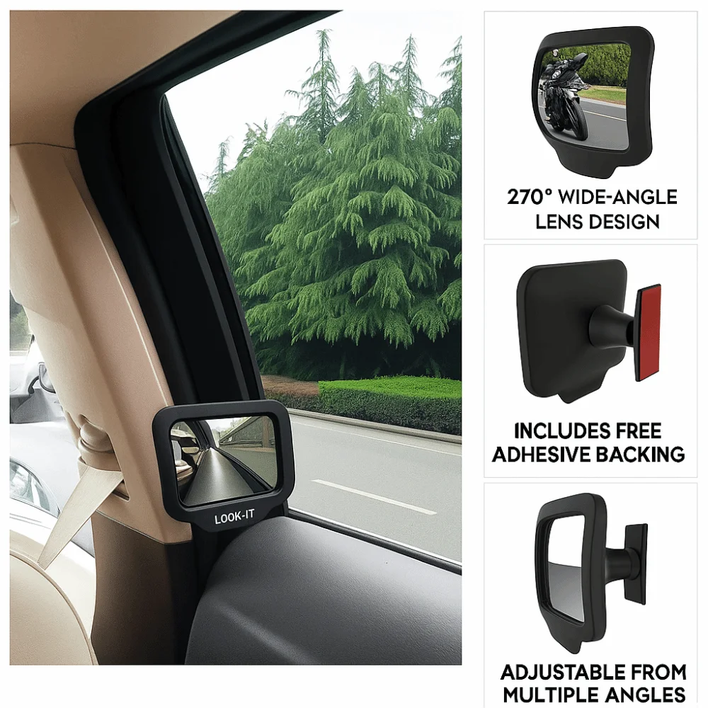 270 Degrees Car Auxiliary Rearview Mirror Wide Angle Eliminate Blind Spots Blind Spot Mirror Easy Installation Car Safety Mirror
270 Degrees Car Auxiliary Rearview Mirror Wide Angle Eliminate Blind Spots Blind Spot Mirror Easy Installation Car Safety Mirror