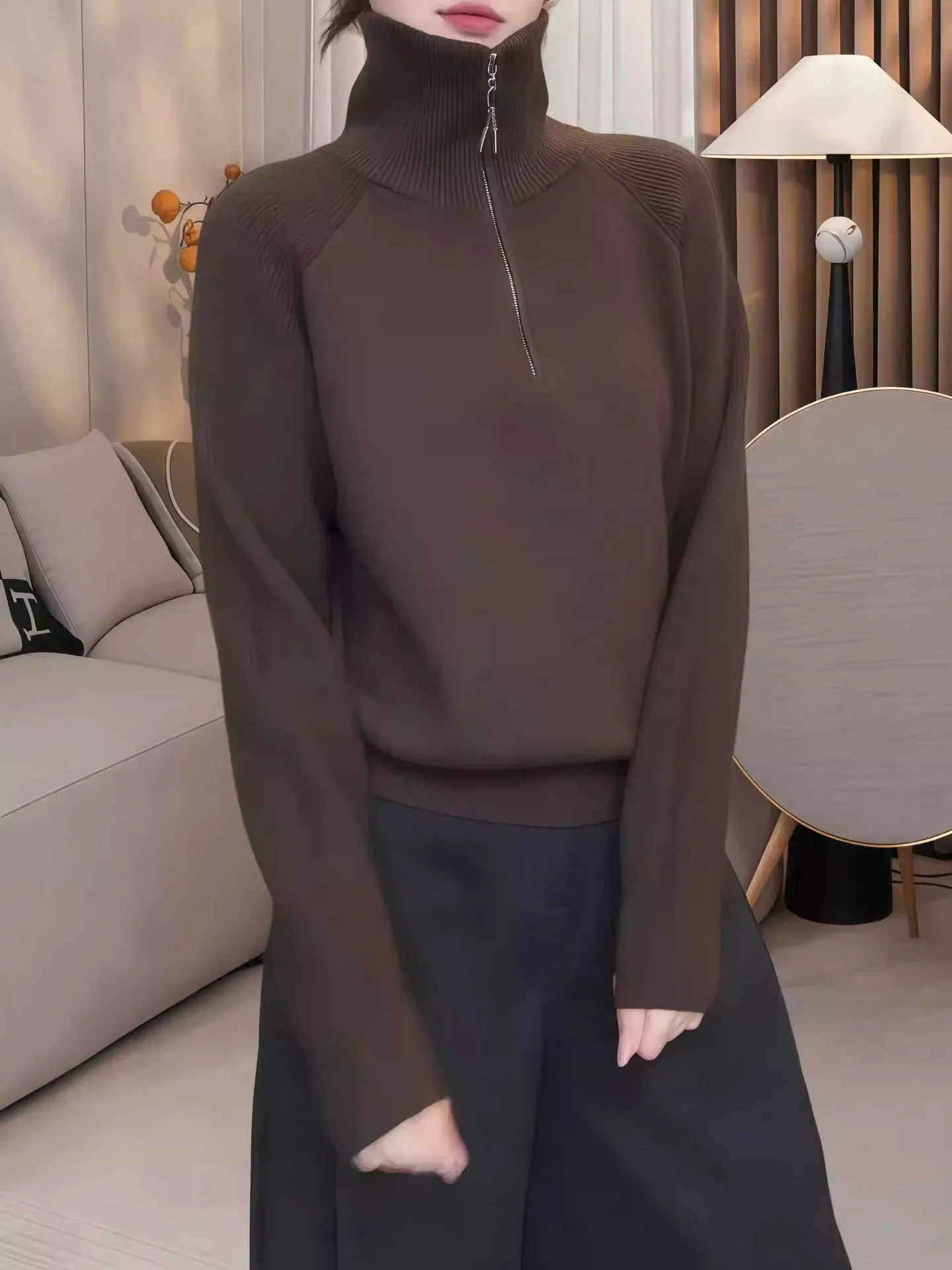 Ladies High Ne Knitted Sweater f Zip Long Sve Slim Fit Inner Wear Commute Sle Korean Version Warmth Assurance
Ladies High Ne Knitted Sweater f Zip Long Sve Slim Fit Inner Wear Commute Sle Korean Version Warmth Assurance