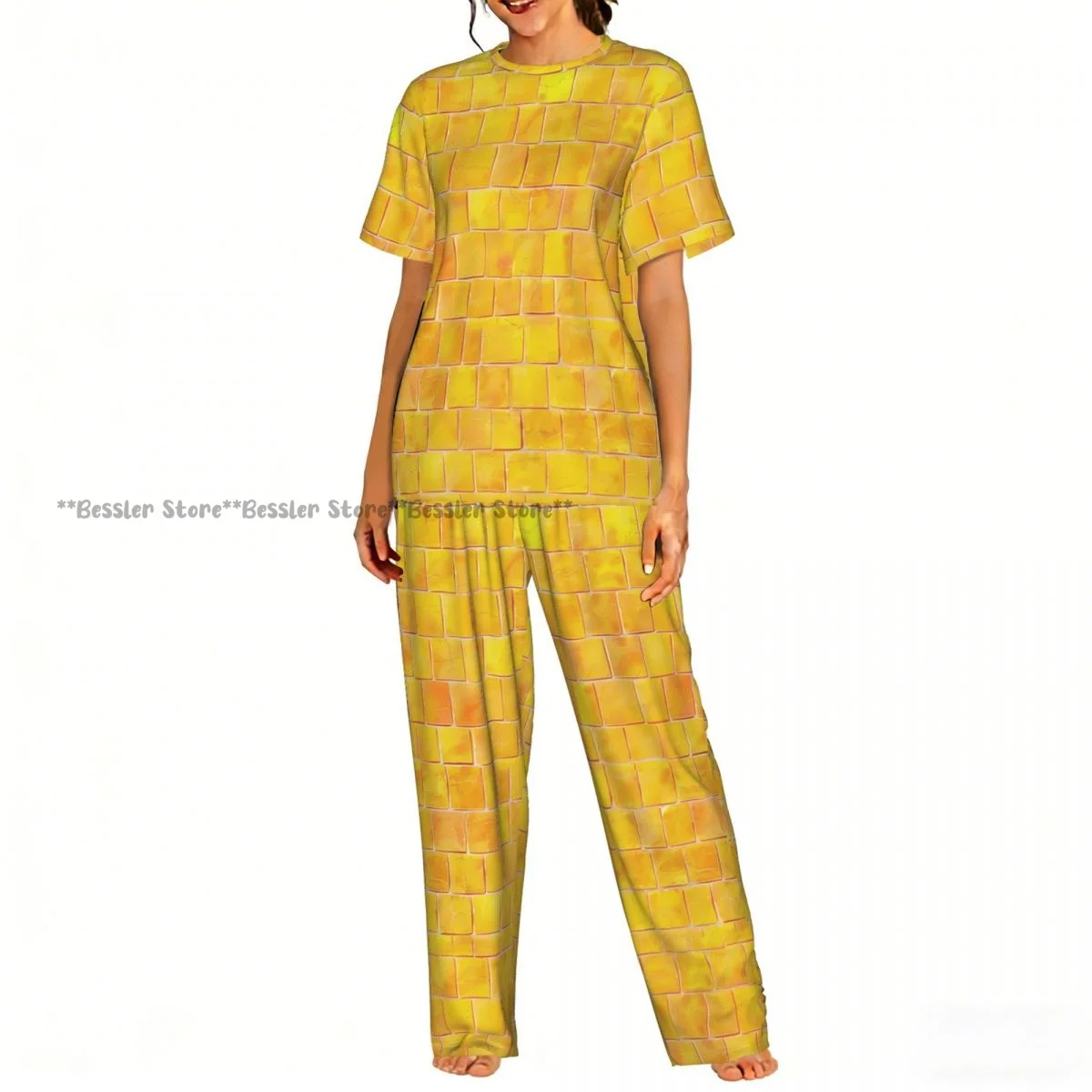 Women's Pajamas Set Brick Road Of Yellow Short Sleeve Sleepwear 2 Piece Homewear Loungewear
Women's Pajamas Set Brick Road Of Yellow Short Sleeve Sleepwear 2 Piece Homewear Loungewear