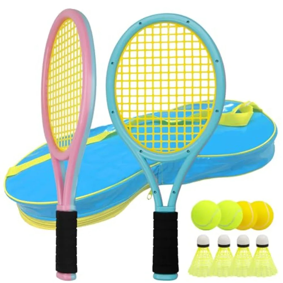 Tennis Racket for Baby, Child and Age 3~15, Toddler Tennis Racket Set Including 4 Shuttlecocks, 2 Tennis Balls, 2 Foam Balls an
Tennis Racket for Baby, Child and Age 3~15, Toddler Tennis Racket Set Including 4 Shuttlecocks, 2 Tennis Balls, 2 Foam Balls an