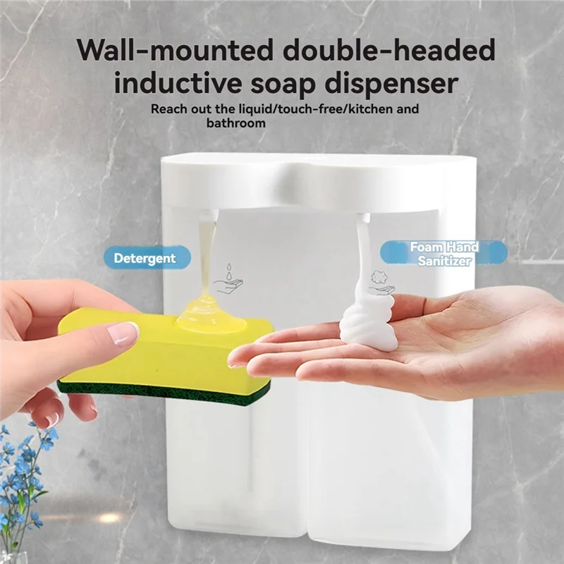 Бесконтактный дозатор мыла с 2 розетками, зарядка через USB, дозатор мыла, 3-уровневое регулируемое настенное крепление для пены в ванной комнате + пенный выход-горячий 
Бесконтактный дозатор мыла с 2 розетками, зарядка через USB, дозатор мыла, 3-уровневое регулируемое настенное крепление для пены в ванной комнате + пенный выход-горячий