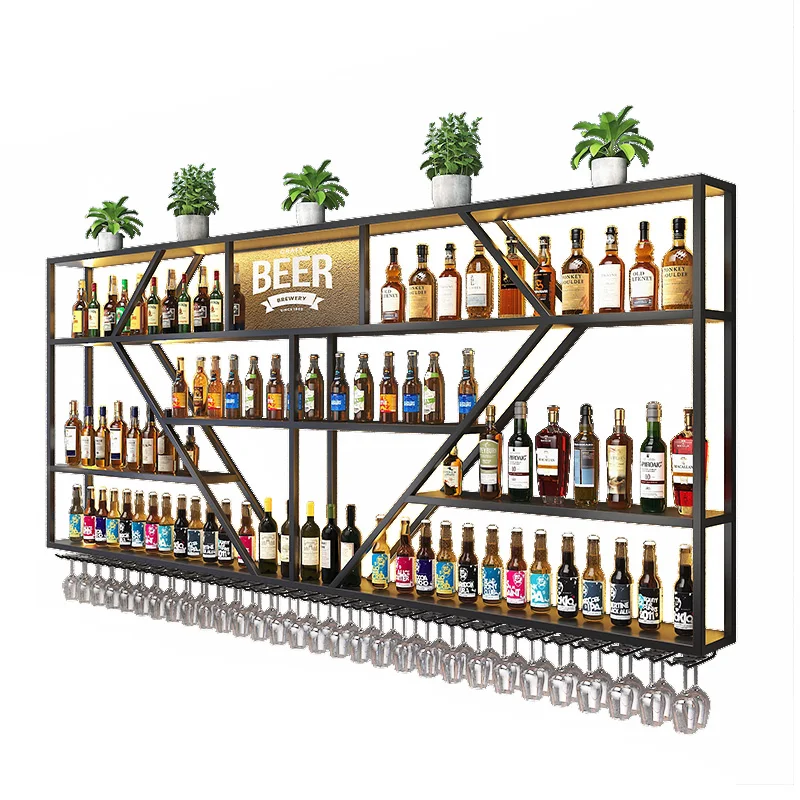 Industrial style wall-mounted wine rack, bar restaurant wrought iron wall wine rack
Industrial style wall-mounted wine rack, bar restaurant wrought iron wall wine rack