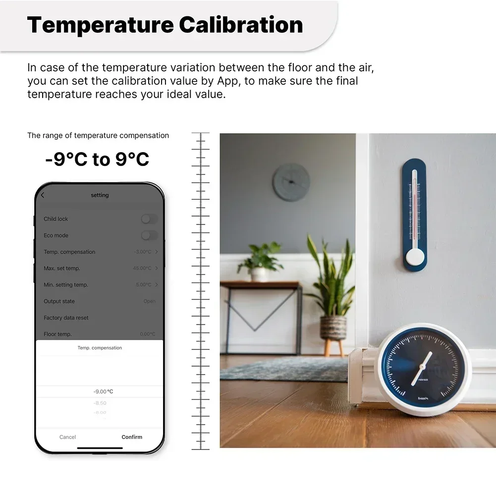 WiFi Temperature Controller for MOES Smart Thermostat Integrates with For Tuya & For Matter Features Child Safety Lock
WiFi Temperature Controller for MOES Smart Thermostat Integrates with For Tuya & For Matter Features Child Safety Lock
