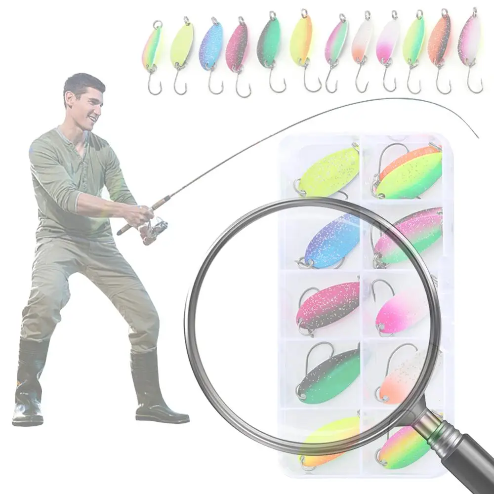 Набор из 12 блесен-ложек для ловли форели с одинарным крючком, вращающиеся блесны, искусственная приманка для форели, металлические цветные вращающиеся рыболовные приманки для пресной и соленой воды
Набор из 12 блесен-ложек для ловли форели с одинарным крючком, вращающиеся блесны, искусственная приманка для форели, металлические цветные вращающиеся рыболовные приманки для пресной и соленой воды
