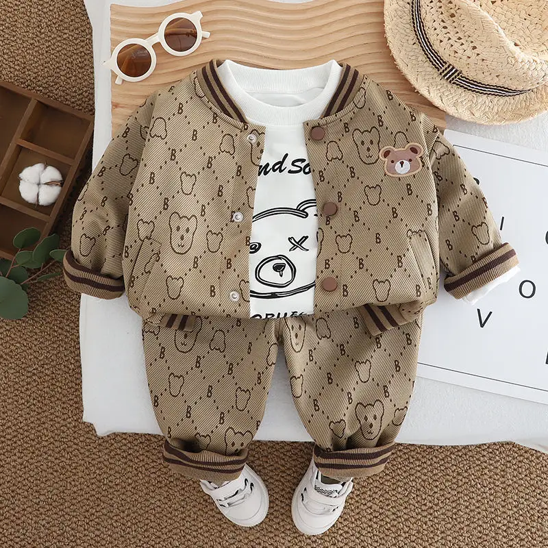 Baby Clothes Set Spring Fashion Baseball Jacket Three-piece Set 1-5 Year-old Boy and Girl Baby Casual Outing Sports Suits
Baby Clothes Set Spring Fashion Baseball Jacket Three-piece Set 1-5 Year-old Boy and Girl Baby Casual Outing Sports Suits