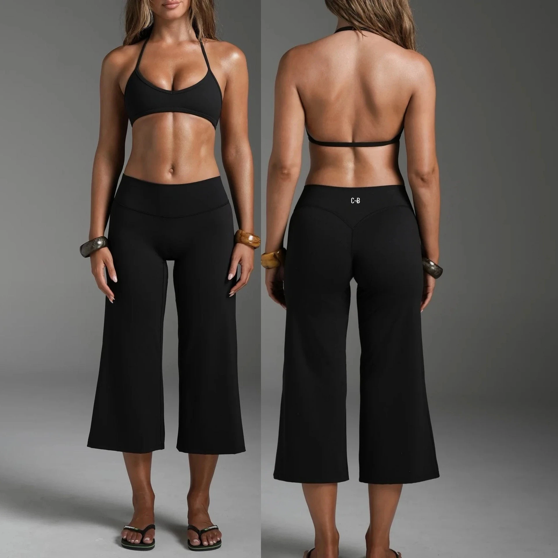 C-B Women Halter Backless Padded Sports Bra High Waist V-Back Cropped Straight Leg Yoga Capris Stretch Gym Fitness Sportswear
C-B Women Halter Backless Padded Sports Bra High Waist V-Back Cropped Straight Leg Yoga Capris Stretch Gym Fitness Sportswear