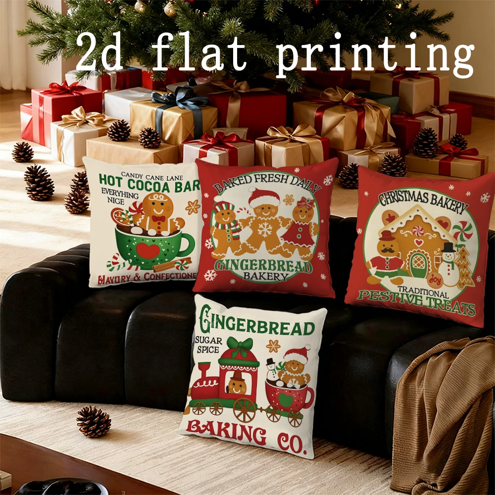 Домашний декор, пряничные тематические рождественские подушки, подходящие для дивана, спальни, автомобиля, наволочка, прямоугольная подушка для спины
Домашний декор, пряничные тематические рождественские подушки, подходящие для дивана, спальни, автомобиля, наволочка, прямоугольная подушка для спины