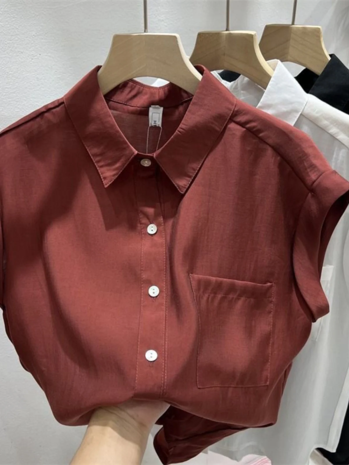 French Style Short Sleeve Sweet Collar Women's Silk Shirt Design Sensation Youthful Clothing Autumn Season Neck
French Style Short Sleeve Sweet Collar Women's Silk Shirt Design Sensation Youthful Clothing Autumn Season Neck