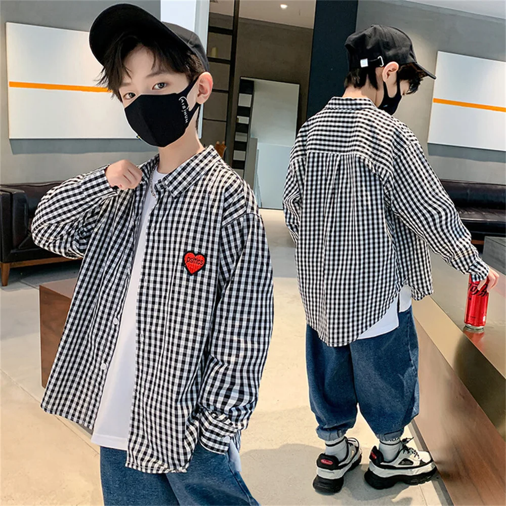 8728 Autumn New Boys And Girls Shirt Pure Cotton Children's Shirt Long Sleeved Boys' Checkered Heart-shaped Shirt Jacket
8728 Autumn New Boys And Girls Shirt Pure Cotton Children's Shirt Long Sleeved Boys' Checkered Heart-shaped Shirt Jacket
