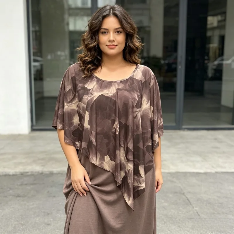 Round Neck Elegant Casual Printed Women's Mid To Long Dress 2026 Summer Fashion Loose Fit Ladies Plus Size Dresses New
Round Neck Elegant Casual Printed Women's Mid To Long Dress 2026 Summer Fashion Loose Fit Ladies Plus Size Dresses New