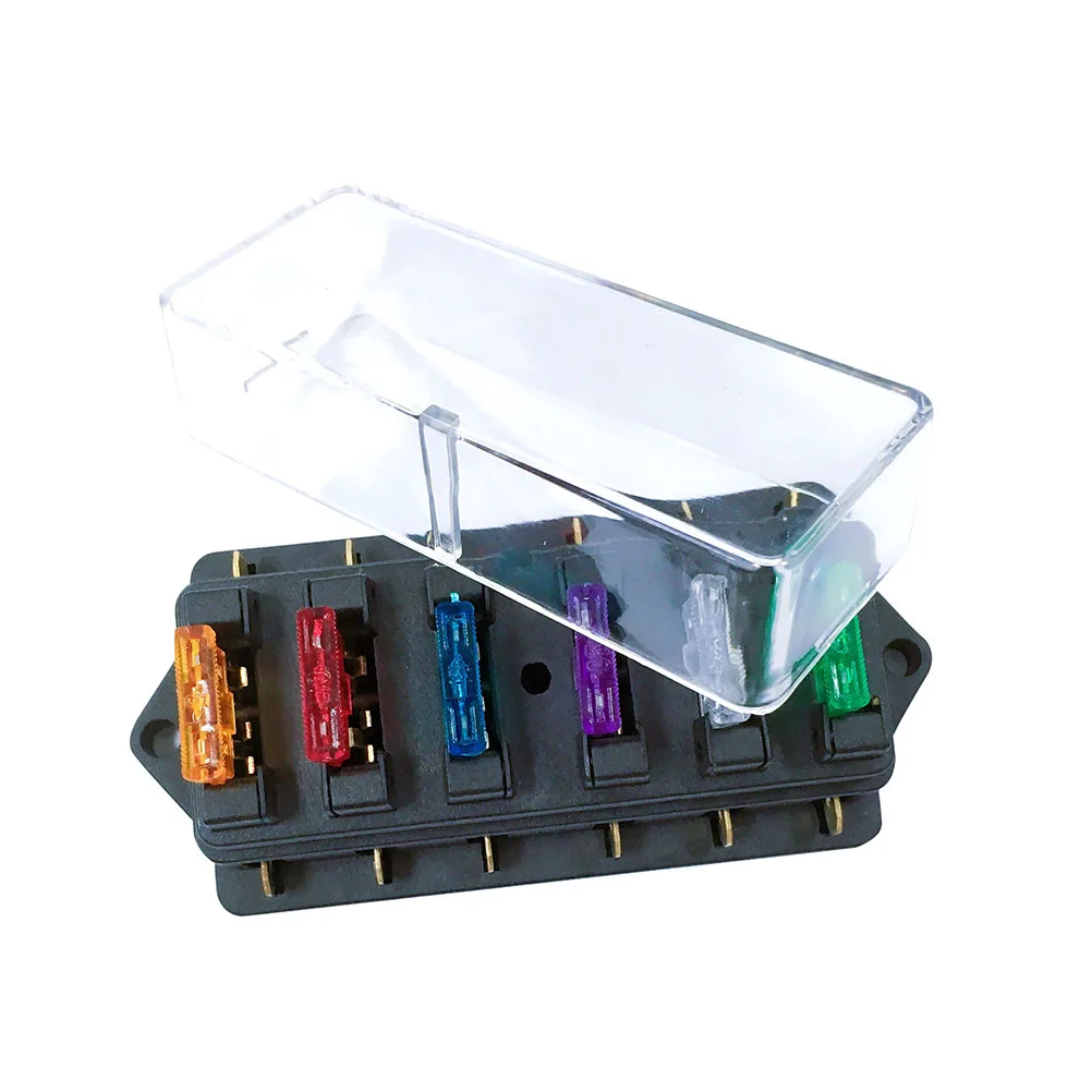 6 Way Fuse Block Straight Row Accessories Interior Strip Flame Retardant Plastic Suitable Trucks RVs Coaches
6 Way Fuse Block Straight Row Accessories Interior Strip Flame Retardant Plastic Suitable Trucks RVs Coaches