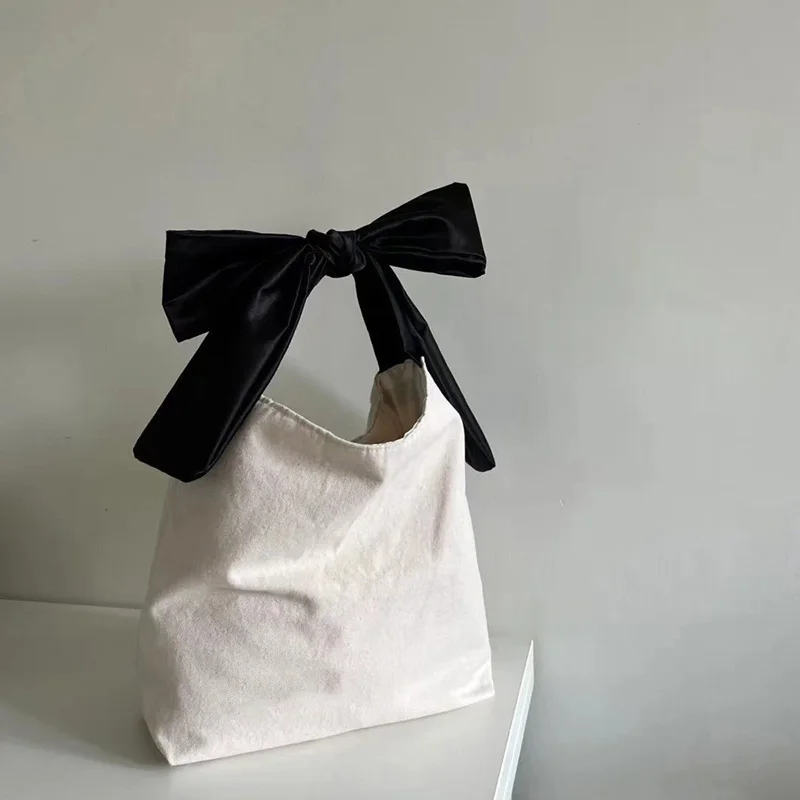 Women Shoulder Bag, Contrast Color Tie-up Large Capacity Handbag Soft Canvas Tote Bag for Casual Daily
Women Shoulder Bag, Contrast Color Tie-up Large Capacity Handbag Soft Canvas Tote Bag for Casual Daily