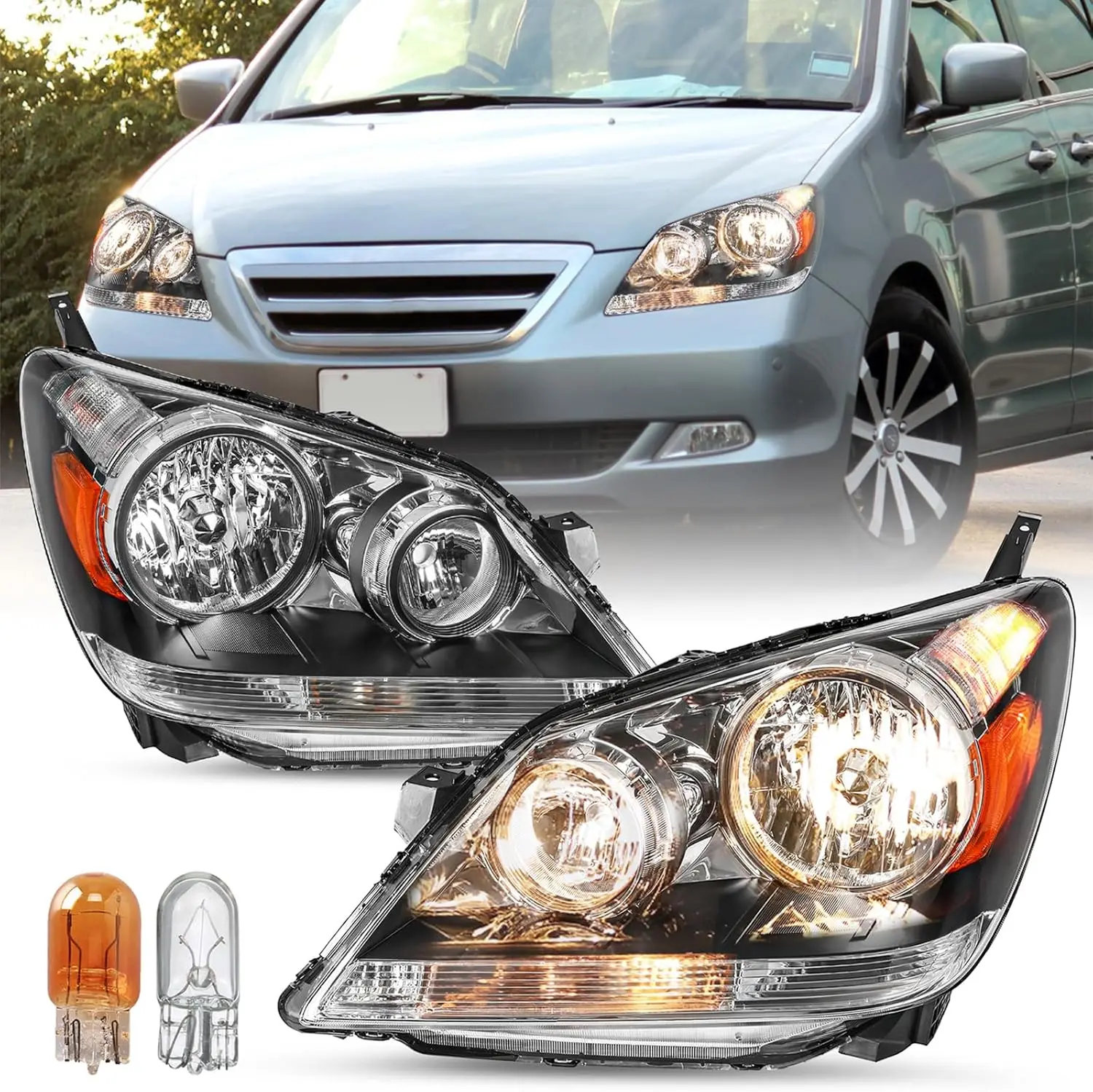 Сменная пара фар в сборе для галогенных фар Honda Odyssey Factory 2005 2006 2007, (L + R)
Сменная пара фар в сборе для галогенных фар Honda Odyssey Factory 2005 2006 2007, (L + R)
