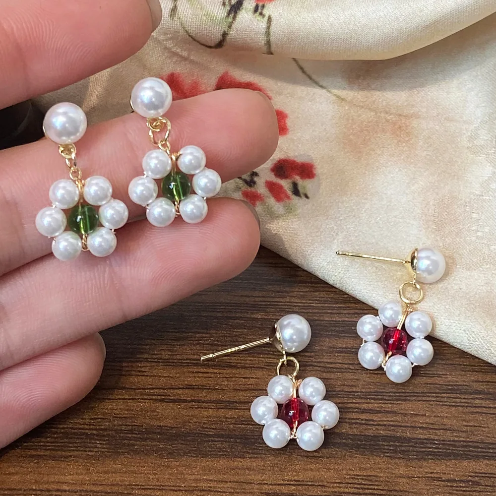 Sweet Pearl Beaded Flower Stud Earrings for Women Fashion 925 Silver Neddle Dangle Earrings Wedding Jewelry Birthday Gifts
Sweet Pearl Beaded Flower Stud Earrings for Women Fashion 925 Silver Neddle Dangle Earrings Wedding Jewelry Birthday Gifts