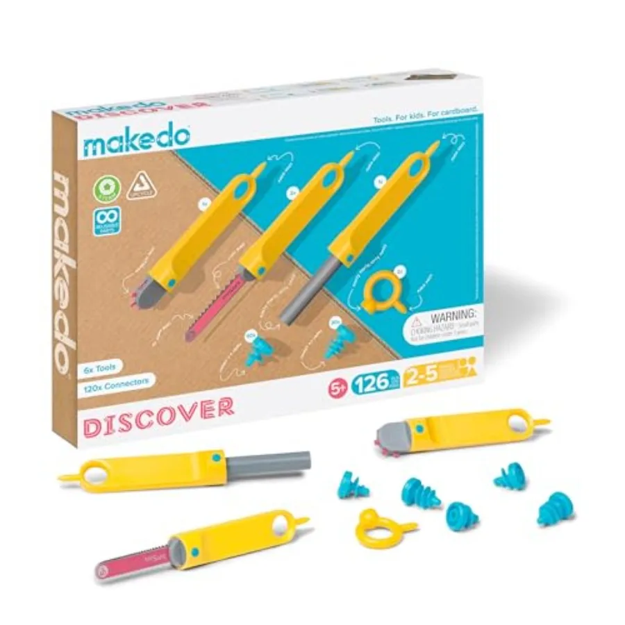 Discover Upcycled Cardboard Construction Tool Kit in Small Toolbox 126 Pieces STEM + STEAM Educational Toys for at Home Play +
Discover Upcycled Cardboard Construction Tool Kit in Small Toolbox 126 Pieces STEM + STEAM Educational Toys for at Home Play +