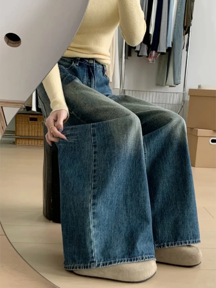 American Style Vintage Loose Wide Leg Jeans Women's Lazy Style Straight Leg Pants Low Waist Slimming Casual High Waist Denim
American Style Vintage Loose Wide Leg Jeans Women's Lazy Style Straight Leg Pants Low Waist Slimming Casual High Waist Denim