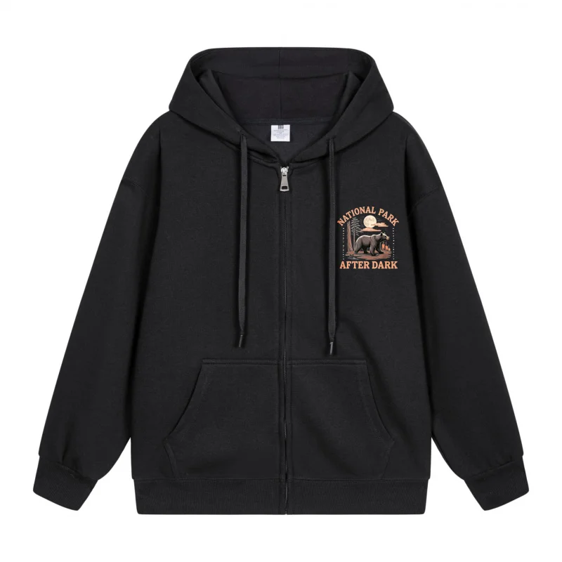 Men's Zip-Up Hoodie Always Camp After Dark Bear 2025 New Style Casual Couples’ Style Casual and Loose
Men's Zip-Up Hoodie Always Camp After Dark Bear 2025 New Style Casual Couples’ Style Casual and Loose