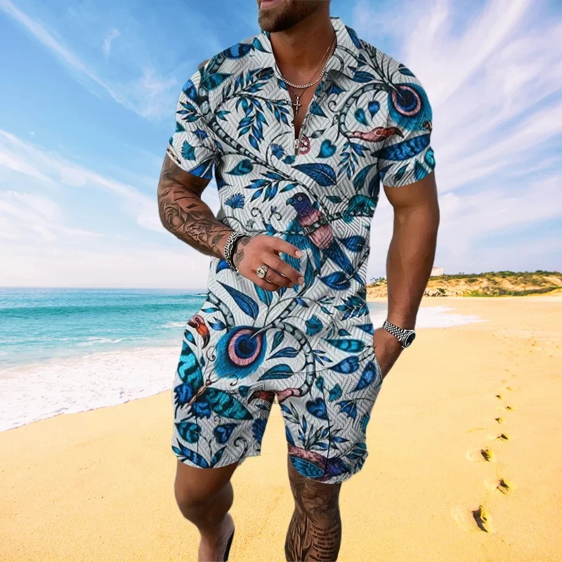 Floral Plant 3D Print Summer Men Sweatsuit Set Casual Zipper Collar Polo Shirt And Shorts 2 pcs Sets Holiday style clothing
Floral Plant 3D Print Summer Men Sweatsuit Set Casual Zipper Collar Polo Shirt And Shorts 2 pcs Sets Holiday style clothing